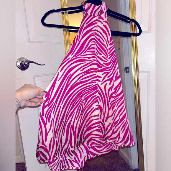 Pink Zebra Halter Top - Picture 1 of 4
